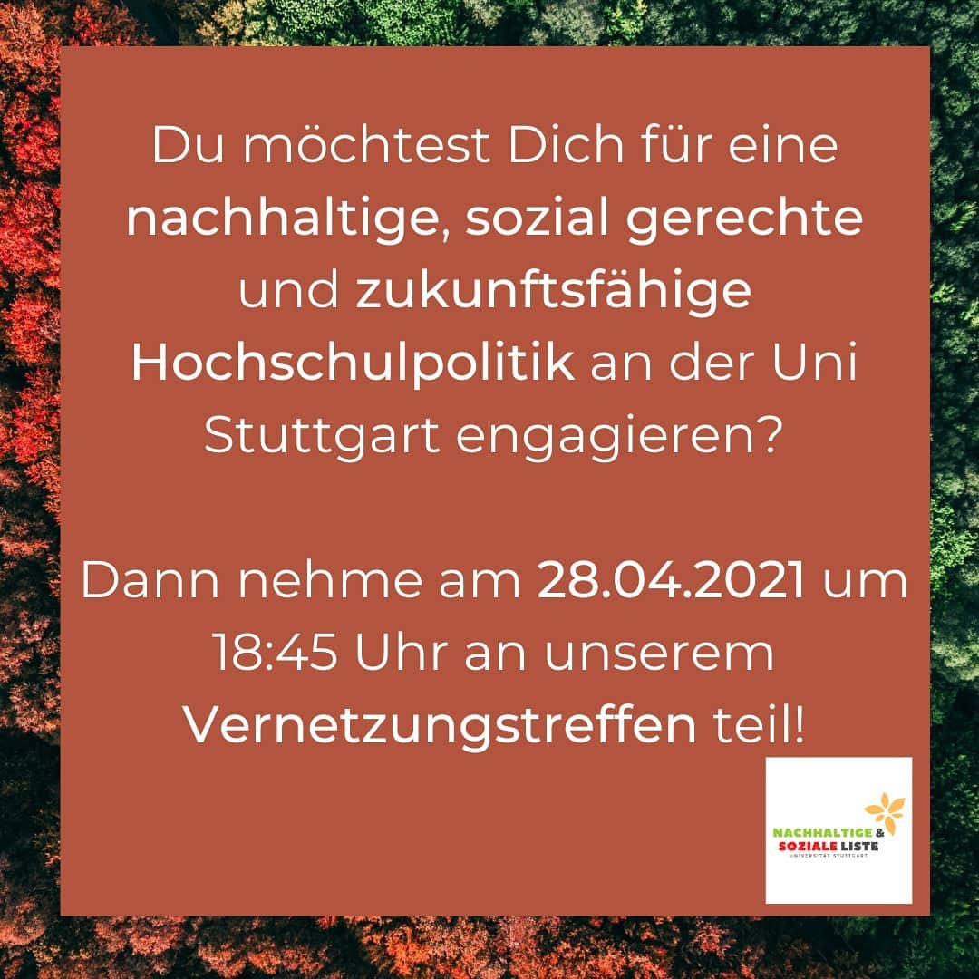 You are currently viewing Kick-off „Soziale & Nachhaltige Hochschulpolitik an der Uni Stuttgart“ am 28.04.2021